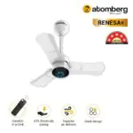 Atomberg Renesa 600 mm BLDC Ceiling Fan with Remote Control LED Indicators Pearl White white2 1 2