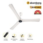 Atomberg Renesa 1400 mm BLDC Ceiling Fan with Remote Control LED Indicators Pearl White white 2 1 1