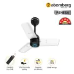 Atomberg Renesa 600 mm BLDC Ceiling Fan with Remote Control LED Indicators White Black whiteblack2