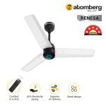 Atomberg Renesa 900 mm BLDC Ceiling Fan with Remote Control LED Indicators White Black whiteblack2 1