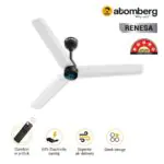 Atomberg Renesa 1200 mm BLDC Ceiling Fan with Remote Control LED Indicators White Black whiteblack2 1 1