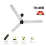 Atomberg Renesa 1400 mm BLDC Ceiling Fan with Remote Control LED Indicators White Black whiteblack 2