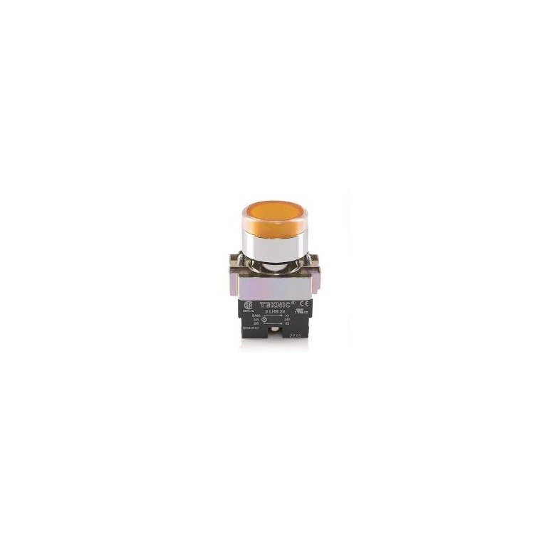 Teknic Illuminated Flush Push Button Amber 2ALF5LB 24V 2alrf5l