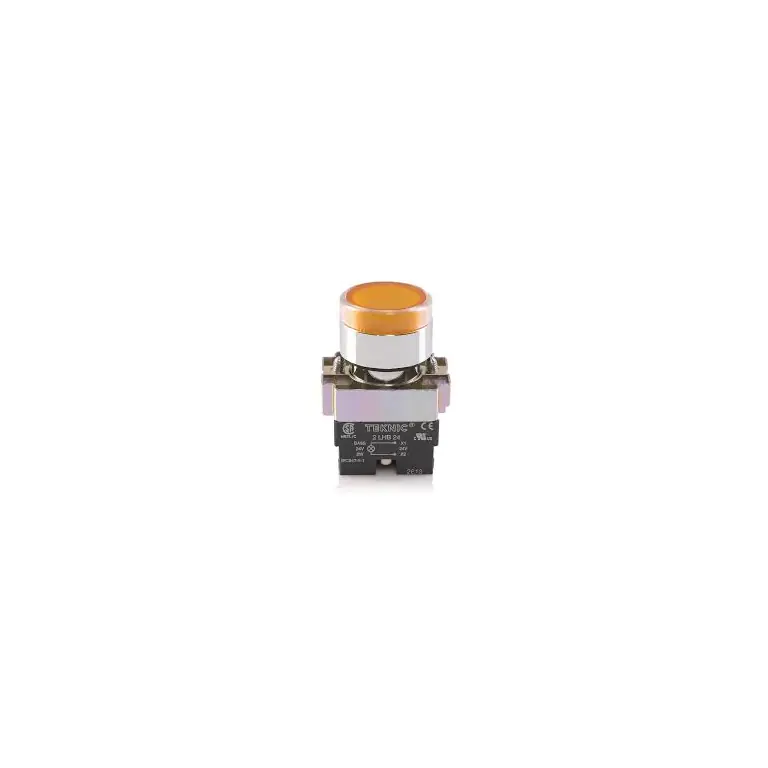Teknic Illuminated Flush Push Button Amber 2ALF5LB 24V 2alrf5l
