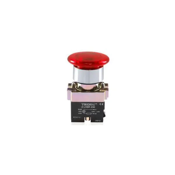Teknic Illuminated Mushroom Push Button Red 2ALRM4L 24V 2alrm4l