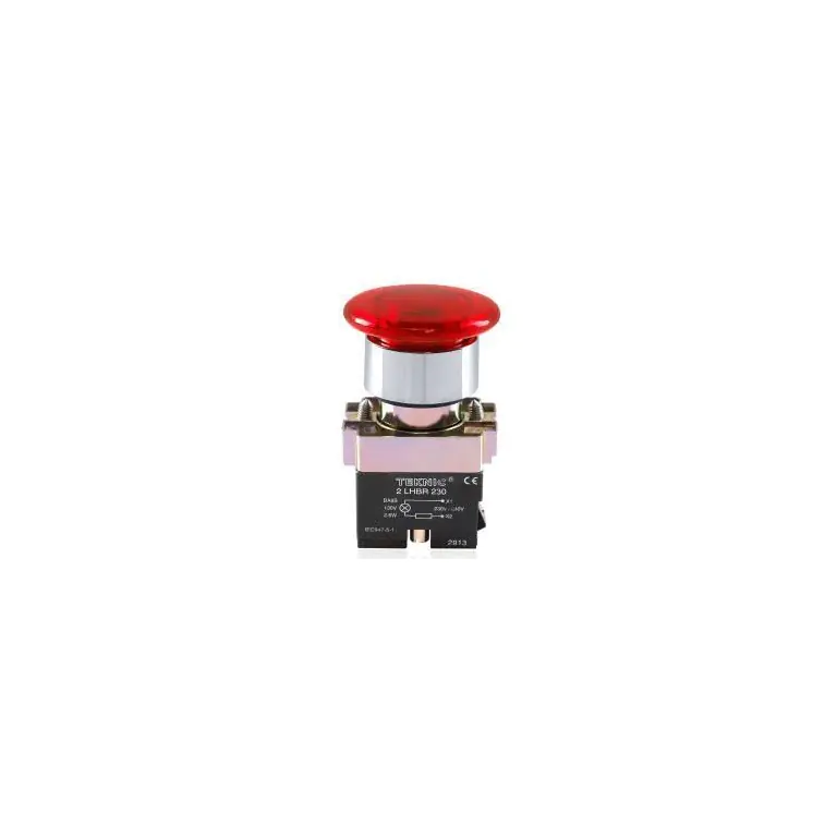 Teknic Illuminated Mushroom Push Button Red 2ALRM4L 24V 2alrm4l