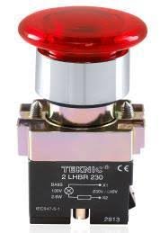 2ALRM4L Teknic Illuminated Mushroom Push Button Red 2ALRM4L 24V 2alrm4l