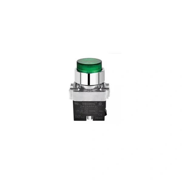 Teknic Illuminated Projecting Push Button LED Bulb, BA9S type Green 2ALP3LB 24V 2alrp3l