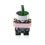 Teknic 3 Position illuminated selector Switch Spring Return Right with LED Bulb Green 2ASL3LB-3PSRR 24V 2aslr3l 2p