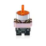 Teknic 3 Position illuminated selector Switch Spring Return Right with LED Bulb Amber 2ASL5LB-3PSRR 24V 2aslr5l 2p