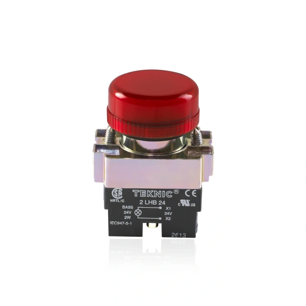 Teknic Pilot Light with LED Bulb Red 2PLB4LB 24V 2plbr4l