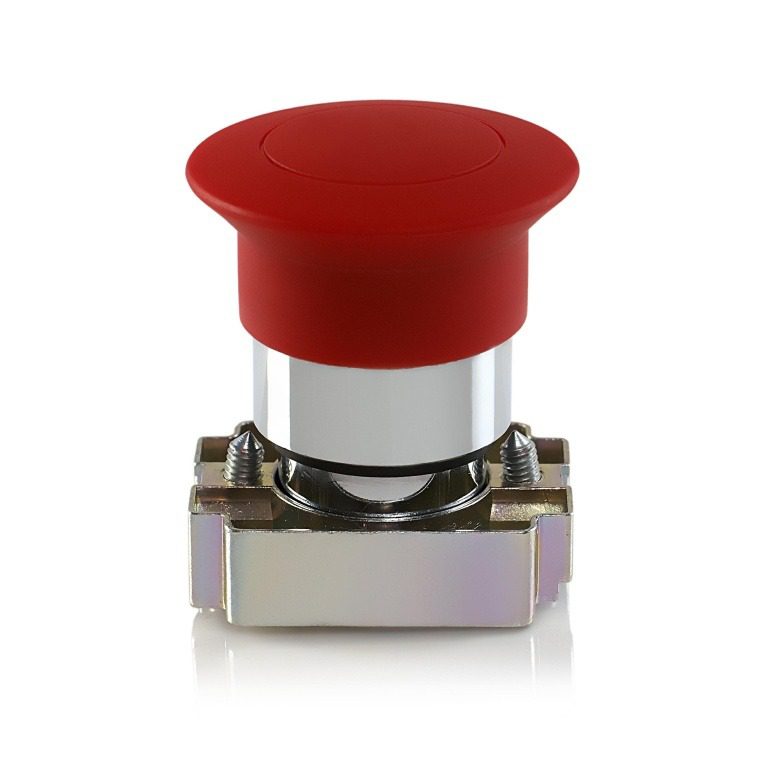 Teknic Red 40mm Mushroom Button Spr Rtn 2AM4 2am4