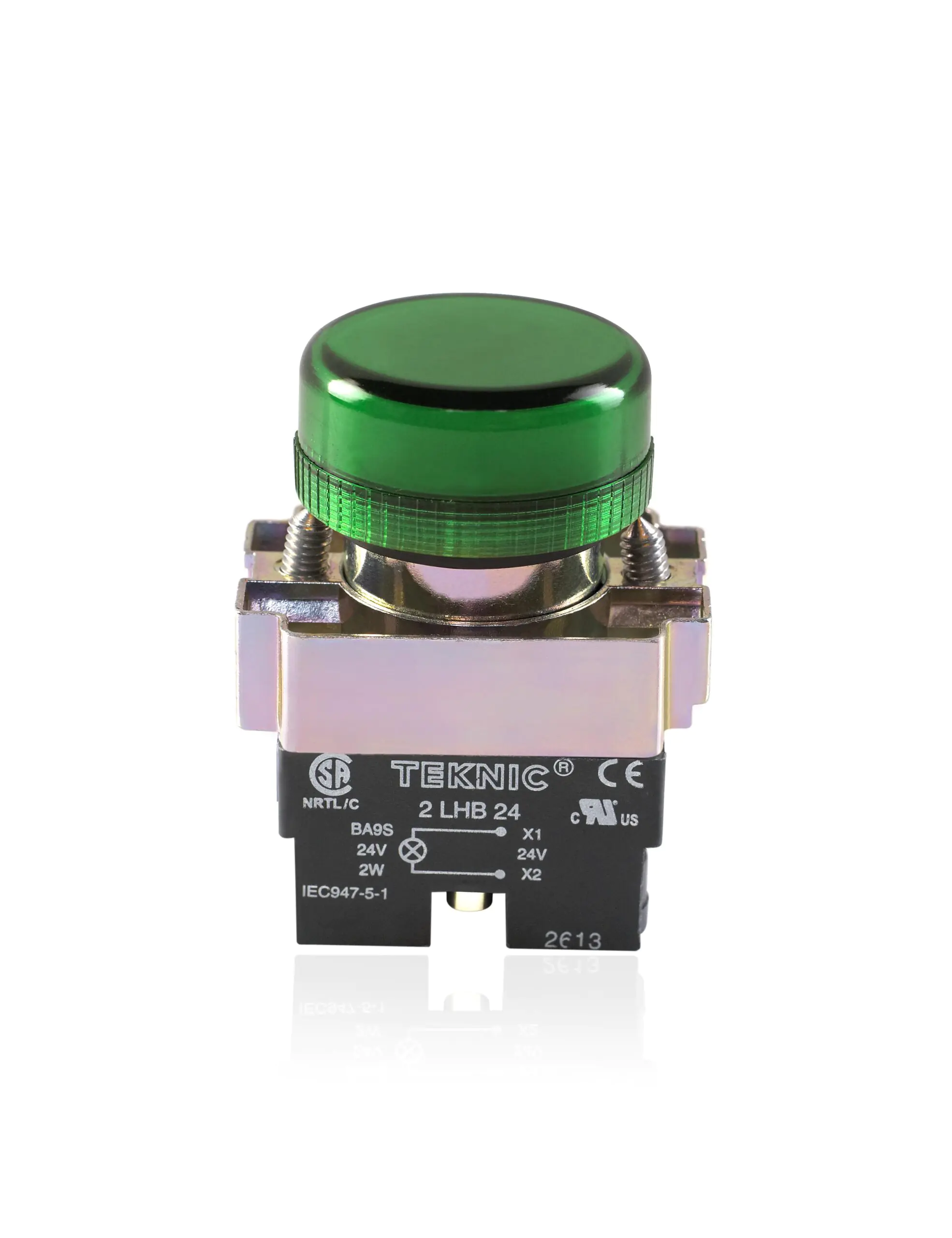 2plb3 Teknic Pilot Light with Integral LED Flasher Green 2PLBR3LF 24V 2plb3