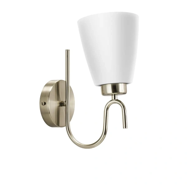 Wipro BeuHome BW01 MN Wall Light One Lamp, Nickel With Clear EPL BW01001 bw
