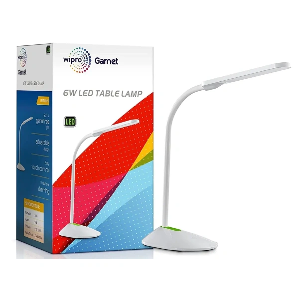 Wipro Garnet 6W LED Table Lamp 3 Step Dimming, Shades Of Wjite, 6W D930665 d