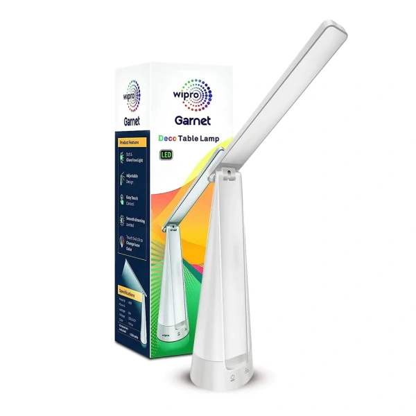Wipro 6W Deco Table Lamp 3 Step Dimming Ambient Light, Cool White 6Colours, 6W D940665 d