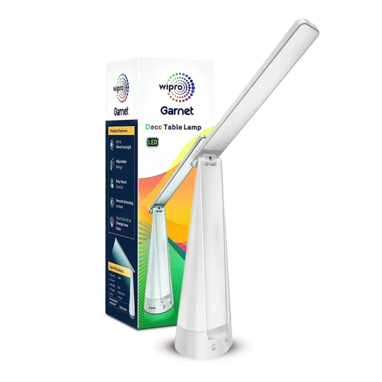 Wipro 6W Deco Table Lamp 3 Step Dimming Ambient Light, Cool White 6Colours, 6W D940665 d