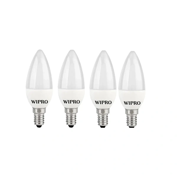 Wipro Frosted Candle LED Bulbs E27, Cool White, 3W N35001 n