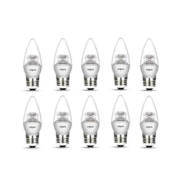 Wipro Clear Candle LED Bulbs E27, Warm White, 4W N55002 n