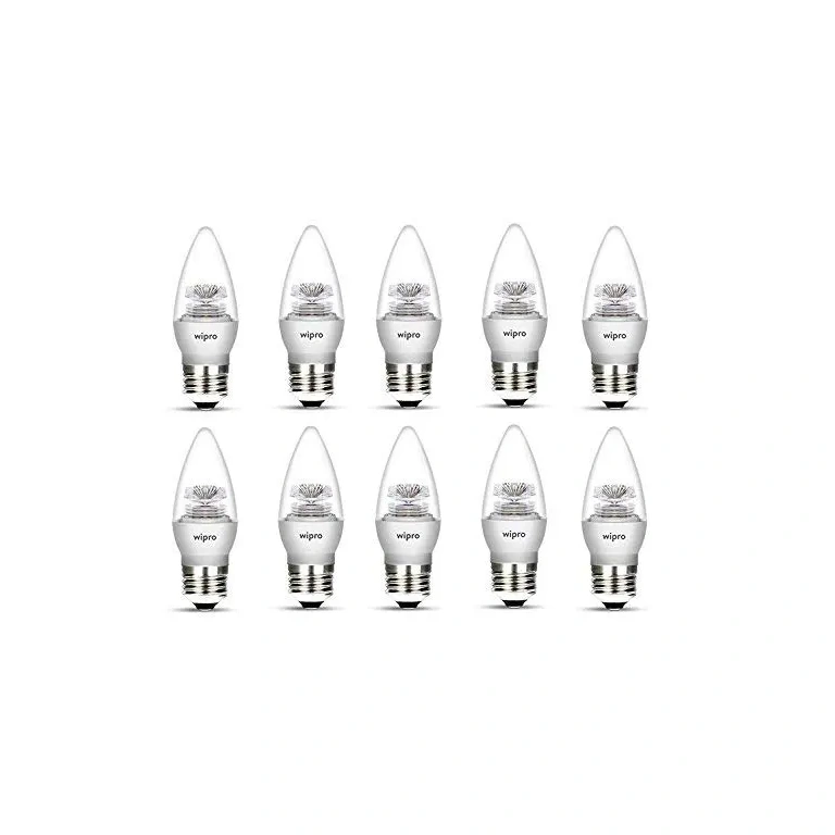 Wipro Clear Candle LED Bulbs E27, Warm White, 4W N55002 n