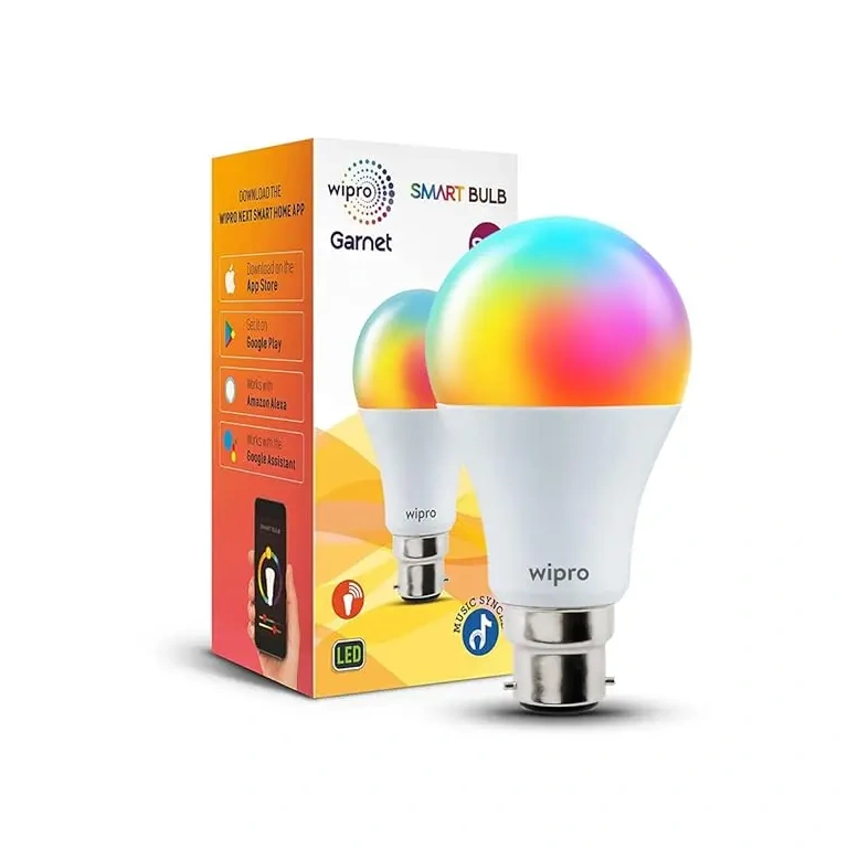 Wipro 9W WiFi LED Smart Bulb B22- Pin Type, RYB Shades Of White NS9400 ns