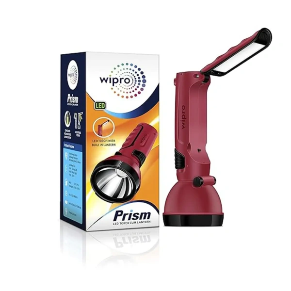 Wipro Prism Multi Functional Rechargeable LED Torch cum Lantern Torch Lantern, 4W cl