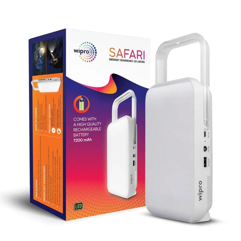 Wipro Safari Emergency Rechargeable Led Lantern 3 Step Dimmer, 15W e
