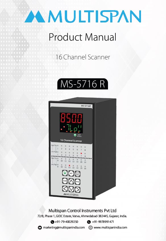 1037691ma-5716R-manual.jpg MS-5716R PROCESS SCANNER DATA LOGGER 16 CHANNEL 192 x 96 x 168 MULTISPAN 1037691ma 5716r manual