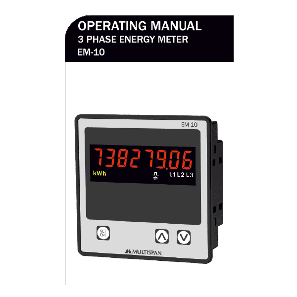 EM-10 THREE PHASE ENERGY KWH METER MULTISPAN 111771capture