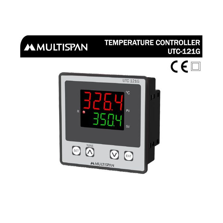 UTC-121G DOUBLE DISPLAY UNIVERSAL INPUT PID CONTROLLER SINGLE RELAY 96 X 96 X 54 MULTISPAN utc g