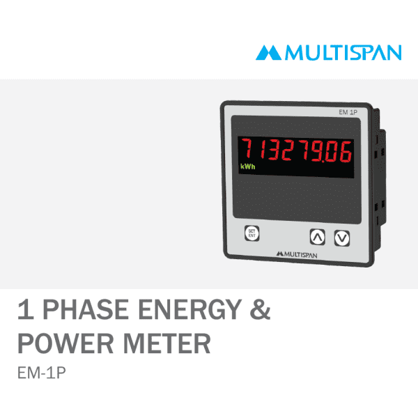 EM-1P SINGLE PHASE KWH METER 96 X 96 X 43 MULTISPAN 229821capture