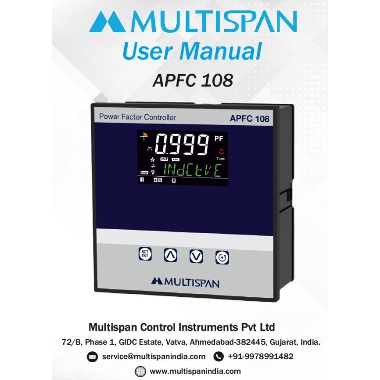 APFC-108 AUTOMATIC POWER FACTOR CONTROLLER UP TO 16 STAGE 144 X 144 X 70 MULTISPAN 259467kkfgkd