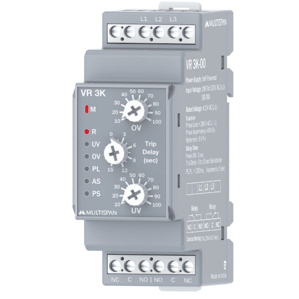 VR-3K VOLTAGE CURRENT PROTECTION RELAY DIN RAIL 90 X 35 X 63 MULTISPAN 27187bnmnb