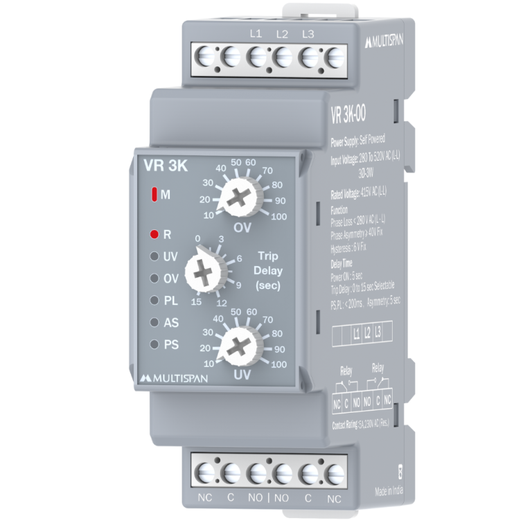 VR-3K VOLTAGE CURRENT PROTECTION RELAY DIN RAIL 90 X 35 X 63 MULTISPAN 27187bnmnb