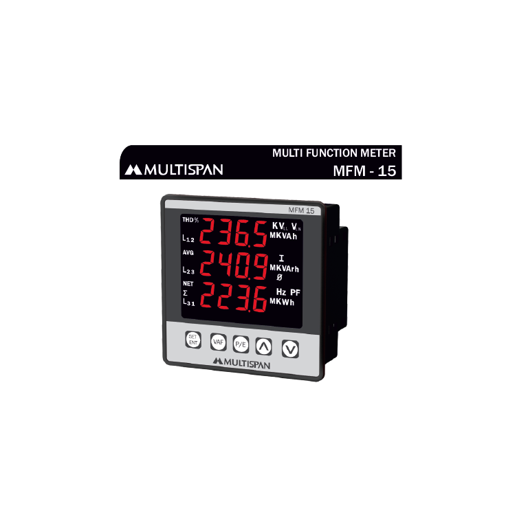 MFM-15 THREE PHASE MULTIFUNCTION METER 96 X 96 X 54 MULTISPAN 300393capture