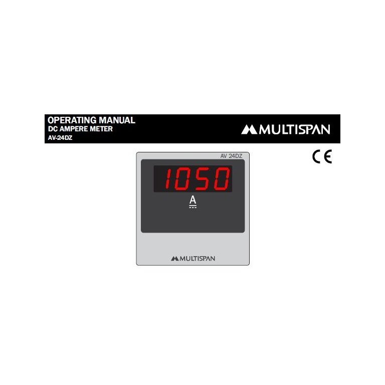 AV-24DZ DIGITAL DC AMPERE METER 72 X 72 X 60 MULTISPAN 320958av 24dz