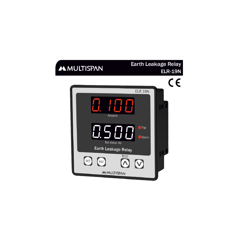 ELR-19N EARTH LEAKAGE RELAY 96 X 96 X 54 MULTISPAN 34628capture