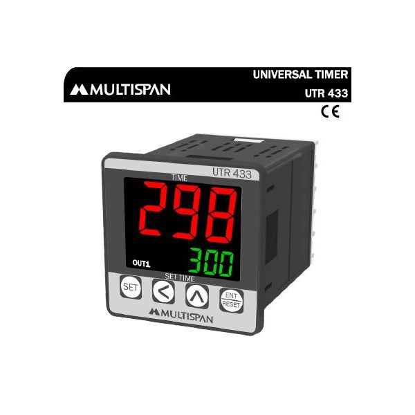 UTR-433 UNIVERSAL RANGE DIGITAL TIMERS 48 X 48 X 70 MULTISPAN utr