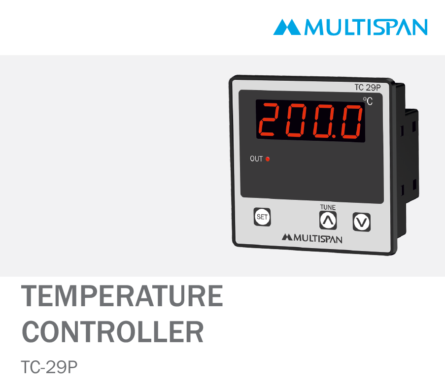 374570Capture.png TC-29P SINGLE DISPLAY TEMPERATURE CONTROLLER 72 X 72 X 45 MULTISPAN 374570capture