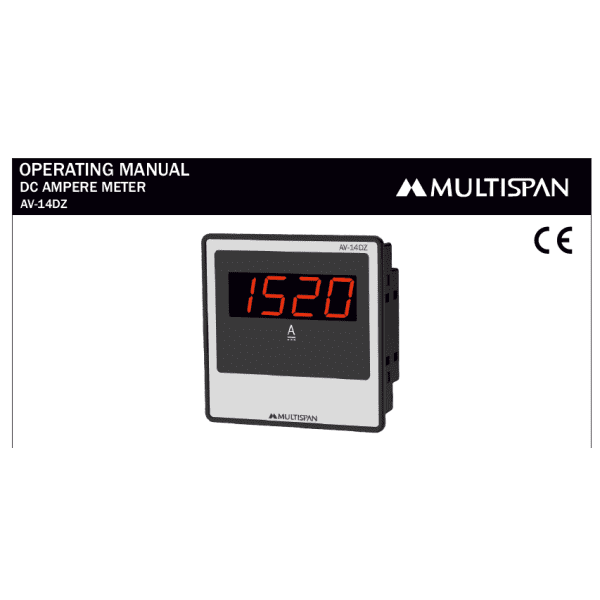 AV-14DZ DIGITAL DC AMPERE METER 96 X 96 X 40 MULTISPAN 393938capture