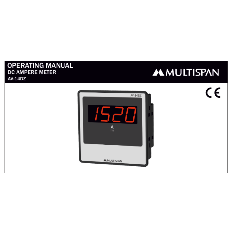 AV-14DZ DIGITAL DC AMPERE METER 96 X 96 X 40 MULTISPAN 393938capture