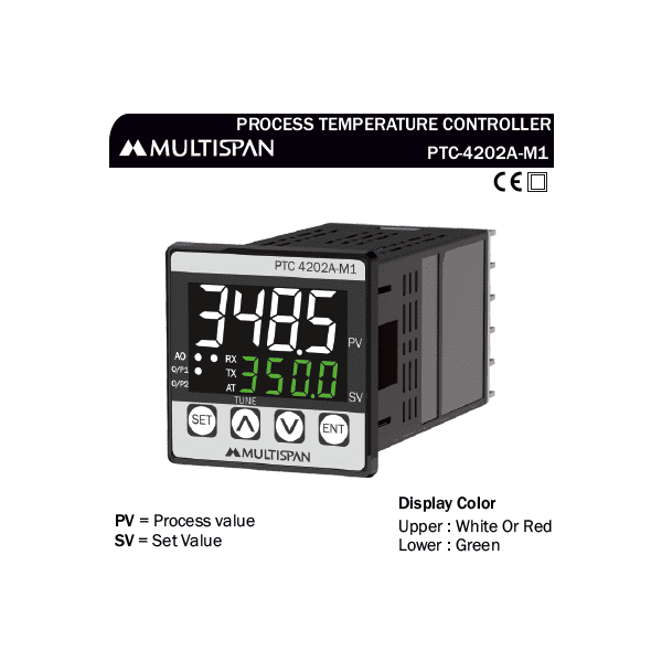 PTC-4202A-M1 UNIVERSAL INPUT PID CONTROLLER WITH ANALOG OUTPUT MODBUS FACILITY 48 X 48 X 111 MULTISPAN 407376capture