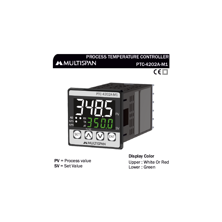 PTC-4202A-M1 UNIVERSAL INPUT PID CONTROLLER WITH ANALOG OUTPUT MODBUS FACILITY 48 X 48 X 111 MULTISPAN 407376capture