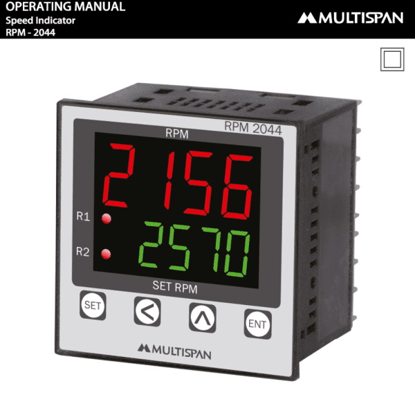 RPM-2044 RPM INDICATOR WITH ALARM OUTPUT 72 X 72 X 85 MULTISPAN 427937rpm2044