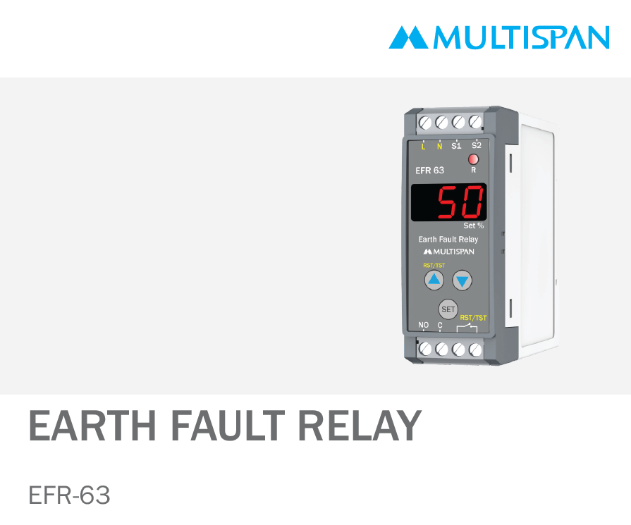 431294Capture.png EFR-63 Earth Fault Relay EARTH LEAKAGE RELAY 76 X 28 X 85 MULTISPAN 431294capture