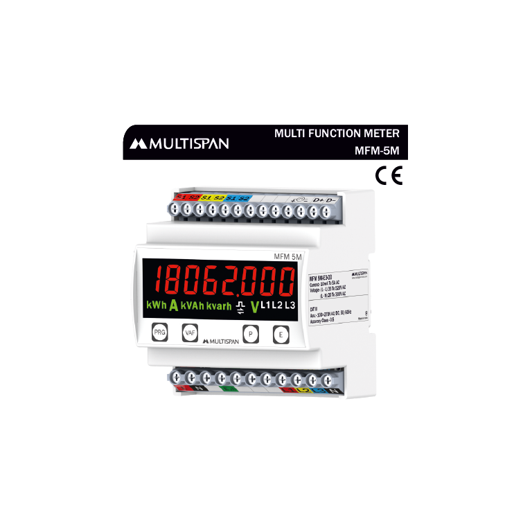 MFM-5M DIN RAIL THREE PHASE MULTIFUNCTION METER 90.5 X 88 X 62 MULTISPAN 441307capture