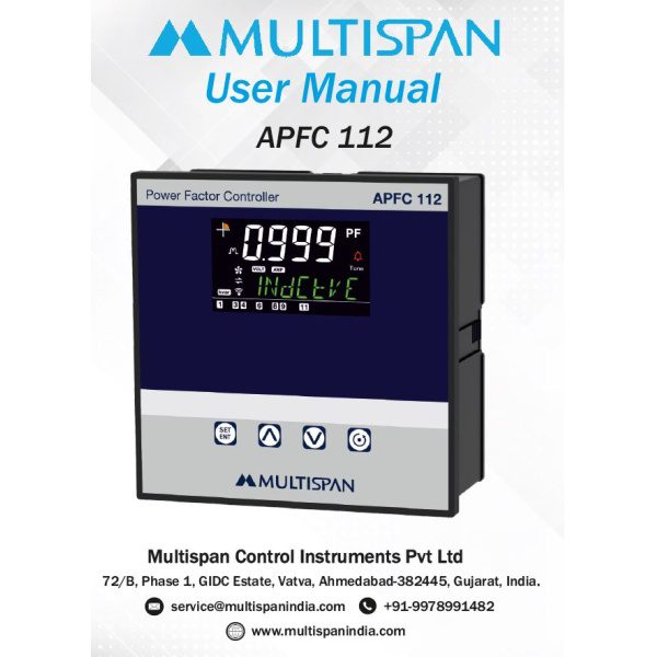 APFC-112 AUTOMATIC POWER FACTOR CONTROLLER UP TO 16 STAGE 144 X 144 X 70 MULTISPAN 538215apfc 112