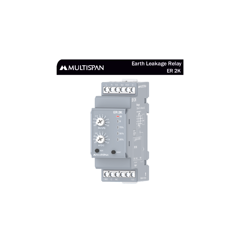 ER-2K EARTH LEAKAGE RELAY 90 X 35 X 63 MULTISPAN 539560capture