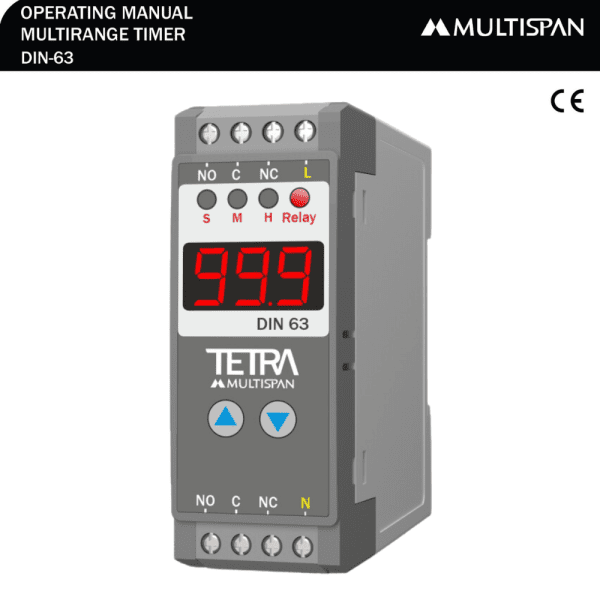 DIN-63 DIN RAIL DISPLAY TIMER ANALOG TIMER 76 X 28 X 85 MULTISPAN din