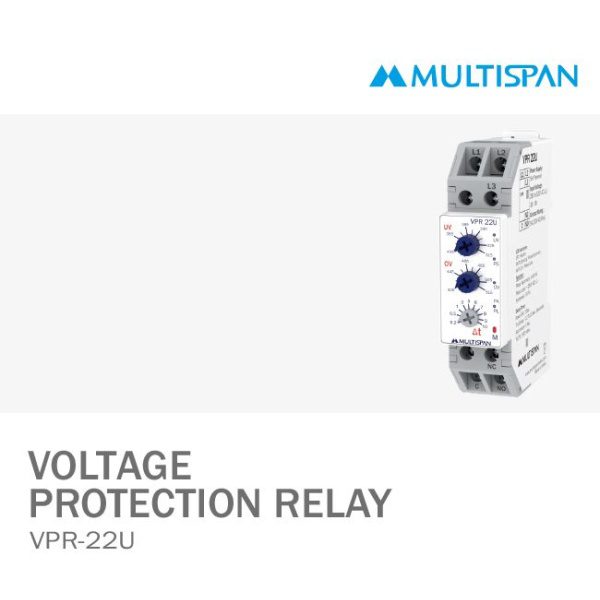 VPR-22U VOLTAGE CURRENT PROTECTION RELAY DIN RAIL 90 X 22.5 X 72 MULTISPAN 553361vpr 22u